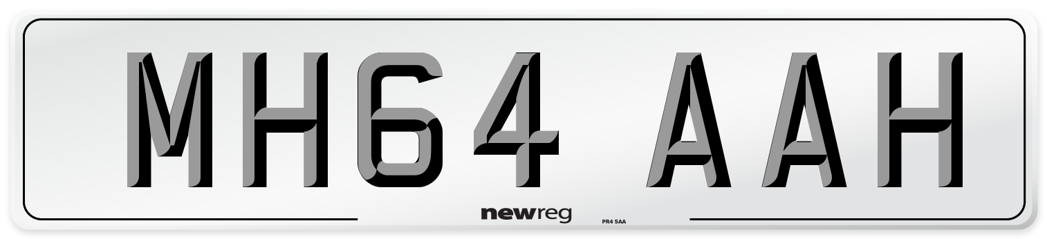 MH64 AAH Number Plate from New Reg